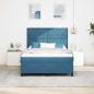 Preview: LED Boxspringbett mit Matratze Dunkelblau 140 x 190 cm Samt