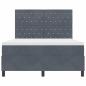 Preview: LED Boxspringbett mit Matratze Dunkelgrau 160x200 cm Samt