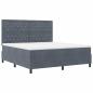 Preview: LED Boxspringbett mit Matratze Dunkelgrau 180x200 cm Samt