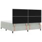 Preview: LED Boxspringbett mit Matratze Hellgrau 200x200 cm Samt