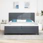 Preview: LED Boxspringbett mit Matratze Dunkelgrau 200x200 cm Samt