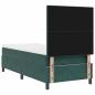 Preview: ARDEBO.de - LED Boxspringbett mit Matratze Dunkelgrün 80x200 cm Samt