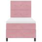 Preview: ARDEBO.de - LED Boxspringbett mit Matratze Rosa 90x200 cm Samt