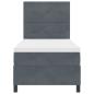 Preview: LED Boxspringbett mit Matratze Dunkelgrau 100x200 cm Samt