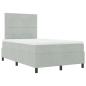Preview: ARDEBO.de - LED Boxspringbett mit Matratze Hellgrau 120x190 cm Samt