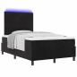 Preview: LED Boxspringbett mit Matratze Schwarz 120x190 cm Samt