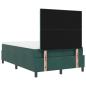 Preview: LED Boxspringbett mit Matratze Dunkelgrün 120x190 cm Samt