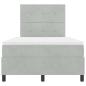 Preview: LED Boxspringbett mit Matratze Hellgrau 120x200 cm Samt