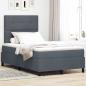 Preview: ARDEBO.de - LED Boxspringbett mit Matratze Dunkelgrau 120x200 cm Samt