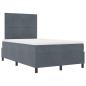 Preview: LED Boxspringbett mit Matratze Dunkelgrau 120x200 cm Samt