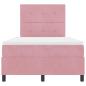 Preview: LED Boxspringbett mit Matratze Rosa 120x200 cm Samt