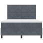 Preview: LED Boxspringbett mit Matratze Dunkelgrau 140x190 cm Samt