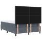 Preview: LED Boxspringbett mit Matratze Dunkelgrau 140x190 cm Samt