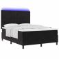 Preview: LED Boxspringbett mit Matratze Schwarz 140x190 cm Samt