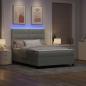 Preview: ARDEBO.de - LED Boxspringbett mit Matratze Hellgrau 140x200 cm Samt