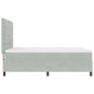 Preview: LED Boxspringbett mit Matratze Hellgrau 160x200 cm Samt