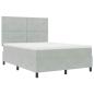 Preview: LED Boxspringbett mit Matratze Hellgrau 160x200 cm Samt
