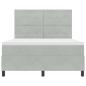 Preview: LED Boxspringbett mit Matratze Hellgrau 160x200 cm Samt