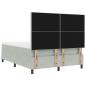 Preview: LED Boxspringbett mit Matratze Hellgrau 160x200 cm Samt