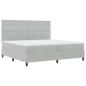 Preview: LED Boxspringbett mit Matratze Hellgrau 200x200 cm Samt