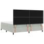 Preview: LED Boxspringbett mit Matratze Hellgrau 200x200 cm Samt