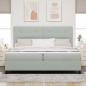 Preview: LED Boxspringbett mit Matratze Hellgrau 200x200 cm Samt