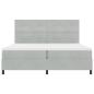 Preview: LED Boxspringbett mit Matratze Hellgrau 200x200 cm Samt