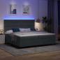 Preview: LED Boxspringbett mit Matratze Dunkelgrau 200x200 cm Samt