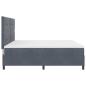 Preview: LED Boxspringbett mit Matratze Dunkelgrau 200x200 cm Samt