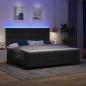 Preview: LED Boxspringbett mit Matratze Schwarz 200x200 cm Samt