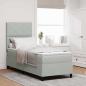 Preview: ARDEBO.de - LED Boxspringbett mit Matratze Hellgrau 80x200 cm Samt
