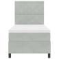 Preview: LED Boxspringbett mit Matratze Hellgrau 90x190 cm Samt