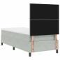 Preview: LED Boxspringbett mit Matratze Hellgrau 90x190 cm Samt