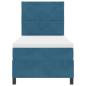 Preview: LED Boxspringbett mit Matratze Dunkelblau 90x200 cm Samt