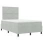 Preview: LED Boxspringbett mit Matratze Hellgrau 120x190 cm Samt
