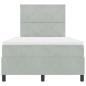 Preview: LED Boxspringbett mit Matratze Hellgrau 120x190 cm Samt