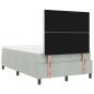 Preview: LED Boxspringbett mit Matratze Hellgrau 120x190 cm Samt