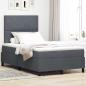 Preview: ARDEBO.de - LED Boxspringbett mit Matratze Dunkelgrau 120x190 cm Samt