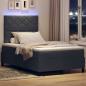 Preview: LED Boxspringbett mit Matratze Dunkelgrau 120x190 cm Samt