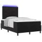 Preview: LED Boxspringbett mit Matratze Schwarz 120x190 cm Samt