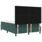 Preview: LED Boxspringbett mit Matratze Dunkelgrün 140x190 cm Samt