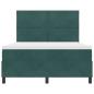 Preview: LED Boxspringbett mit Matratze Dunkelgrün 140x190 cm Samt