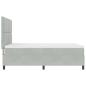 Preview: LED Boxspringbett mit Matratze Hellgrau 140x200 cm Samt