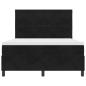 Preview: LED Boxspringbett mit Matratze Schwarz 140x200 cm Samt