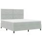 Preview: LED Boxspringbett mit Matratze Hellgrau 180x200 cm Samt