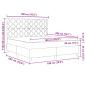 Preview: LED Boxspringbett mit Matratze Hellgrau 180x200 cm Samt