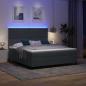 Preview: LED Boxspringbett mit Matratze Dunkelgrau 180x200 cm Samt