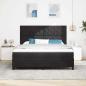 Preview: LED Boxspringbett mit Matratze Schwarz 180x200 cm Samt