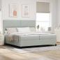 Preview: ARDEBO.de - LED Boxspringbett mit Matratze Hellgrau 200x200 cm Samt