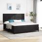 Preview: ARDEBO.de - LED Boxspringbett mit Matratze Schwarz 200x200 cm Samt